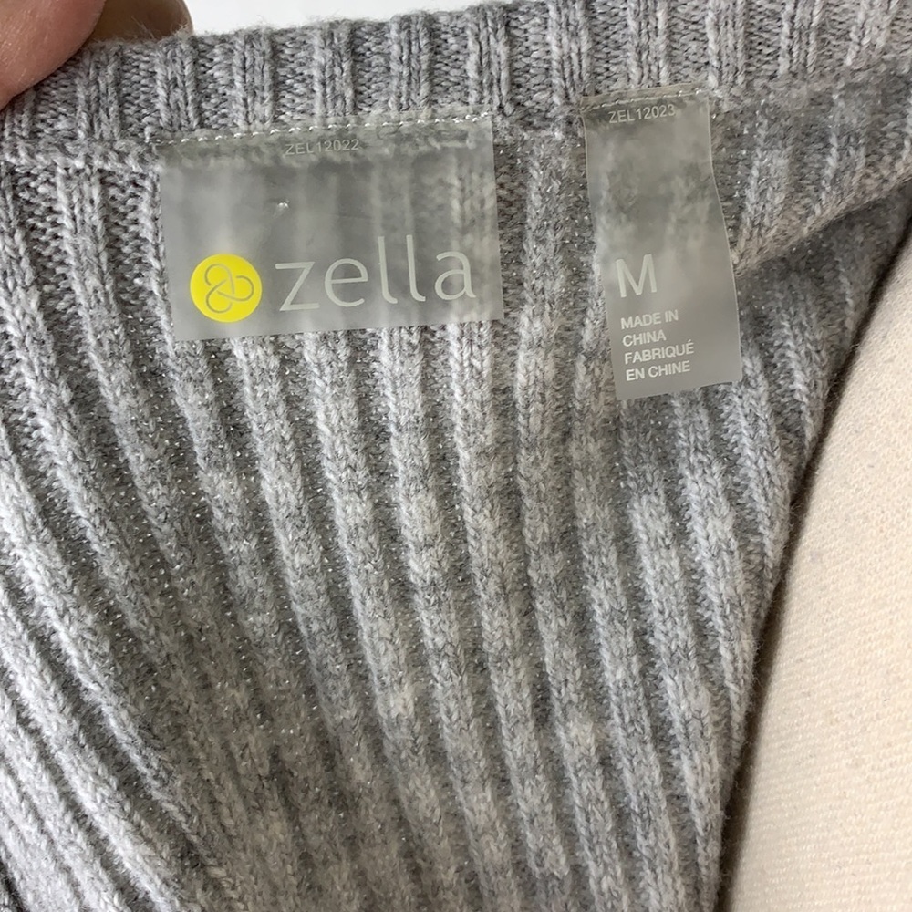 Zella Gray Ribbed Wrap Sweater - Picture 8 of 8